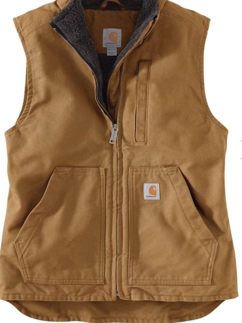 Carhartt WOMENS Washed Duck Sherpa-Lined Mock-Neck Relaxed-Fit Vest NWOT SIZE M
